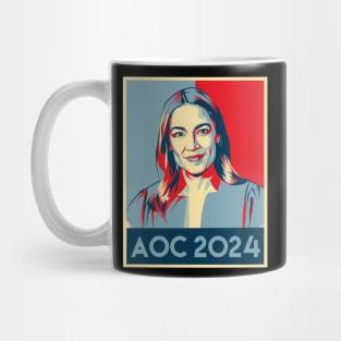 alexandria ocasio cortez, aoc 2024 (hope poster remake) Mug